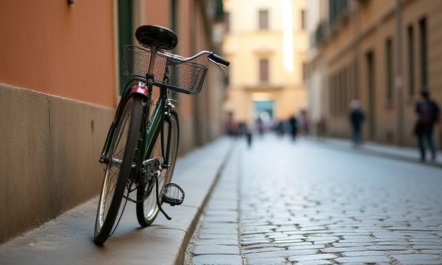 Stradina di Firenze con bicicletta vintage